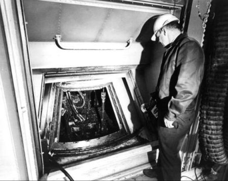 Burned-out Apollo 1 capsule
